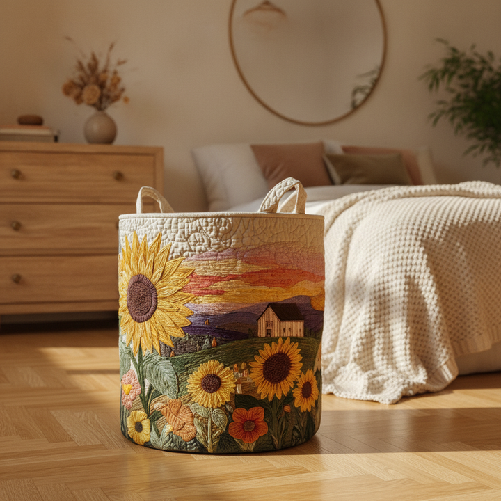 Blühende Sonne Wäschekorb