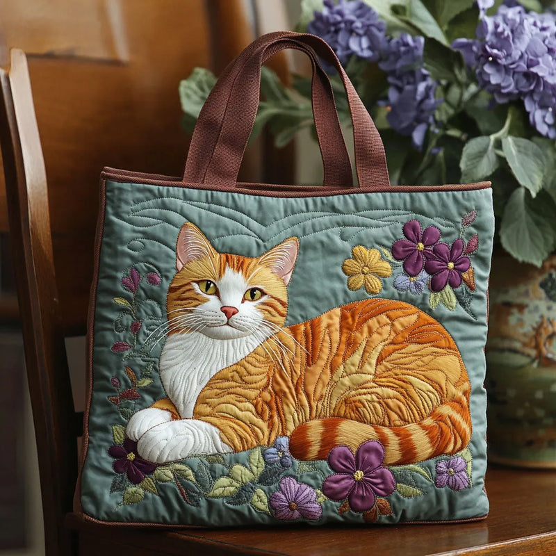 Handgefertigte Tasche - Orange Katze