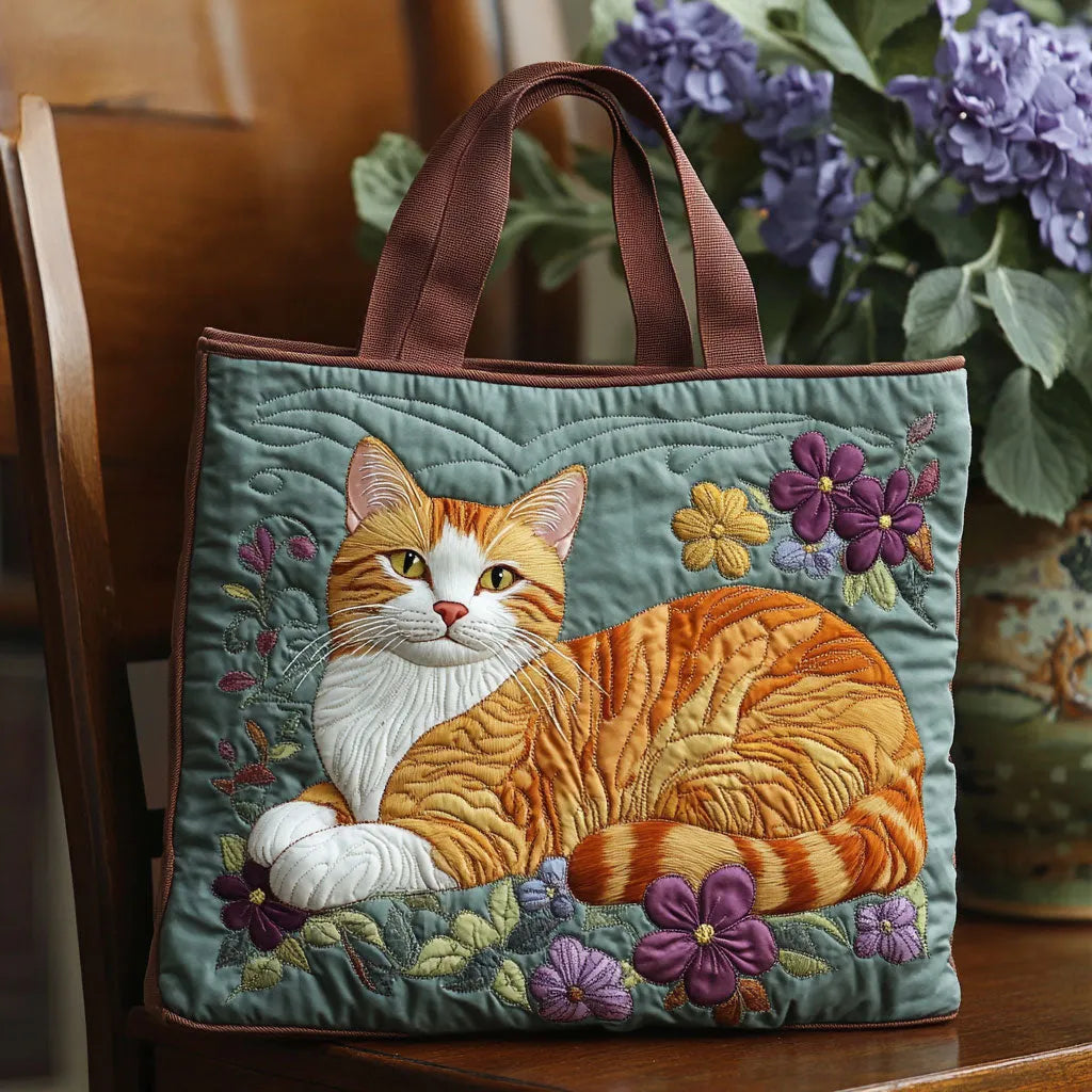 Vintage-Tasche „Rote Katze und Beeren" — Garten