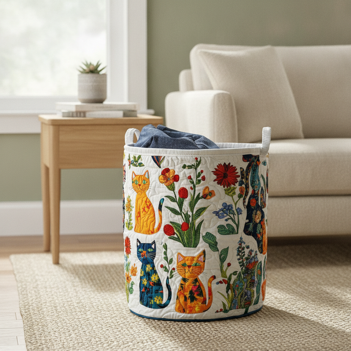 Kuschelkatzen Wäschekorb