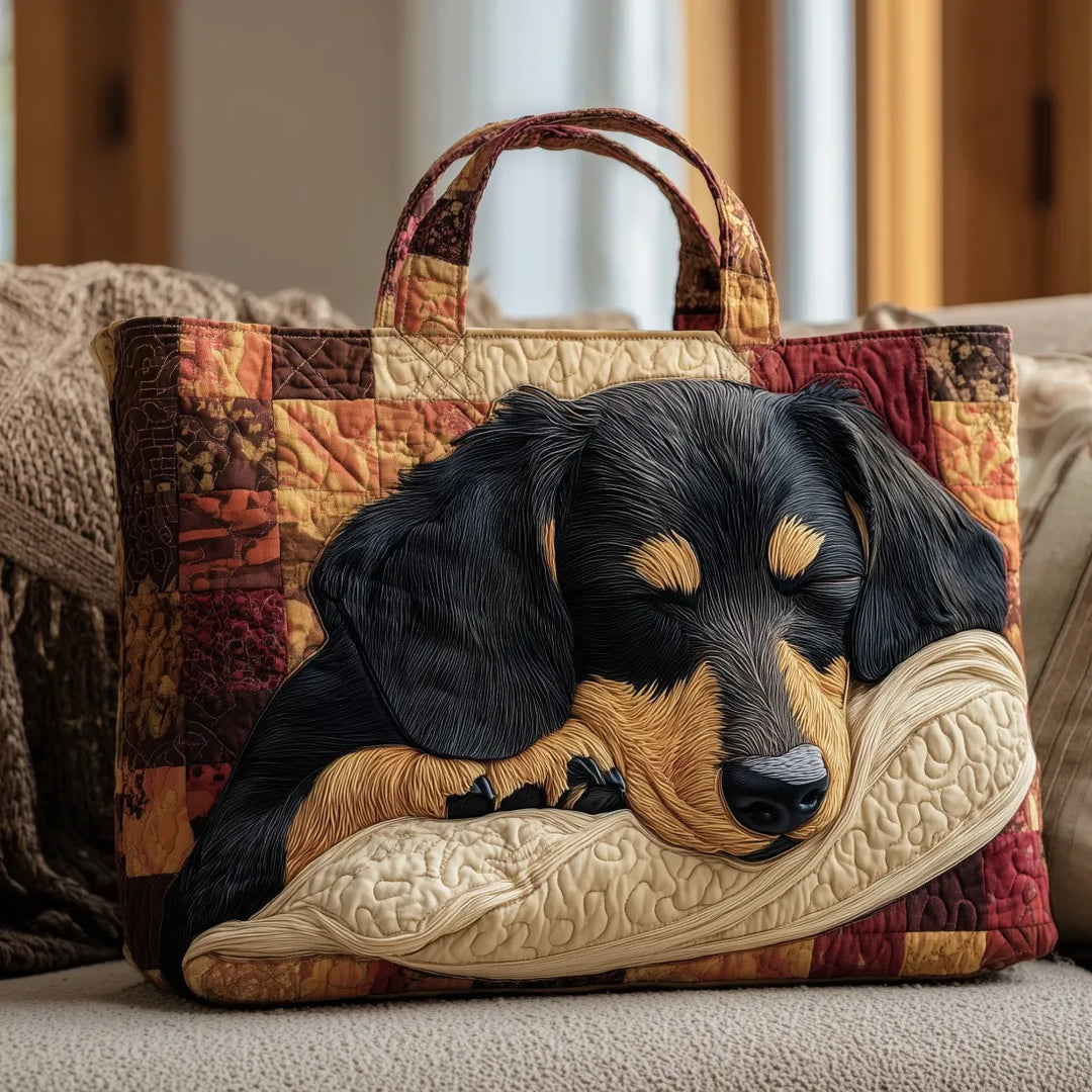 Vintage-Tasche „Schlafender Dackel“ — Patchwork