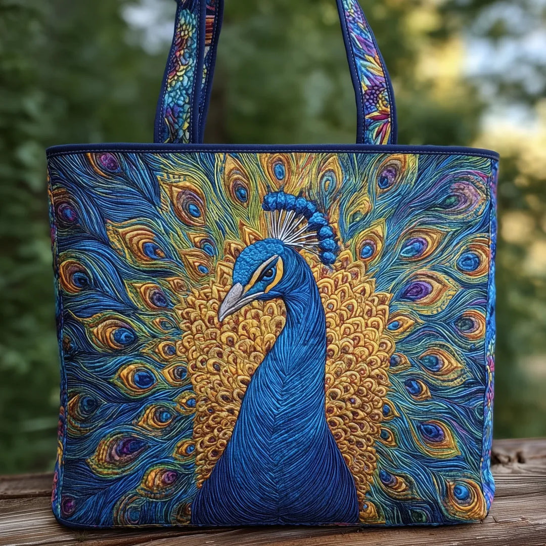 Vintage-Tasche „Königlicher Pfau" — Saphirblau