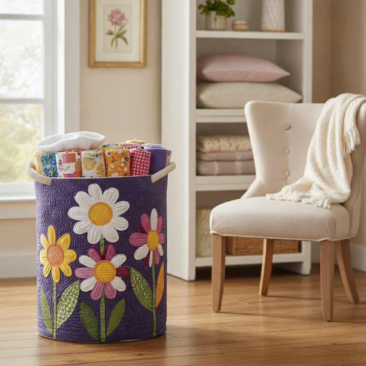 Zeitlose Blüten Wäschekorb
