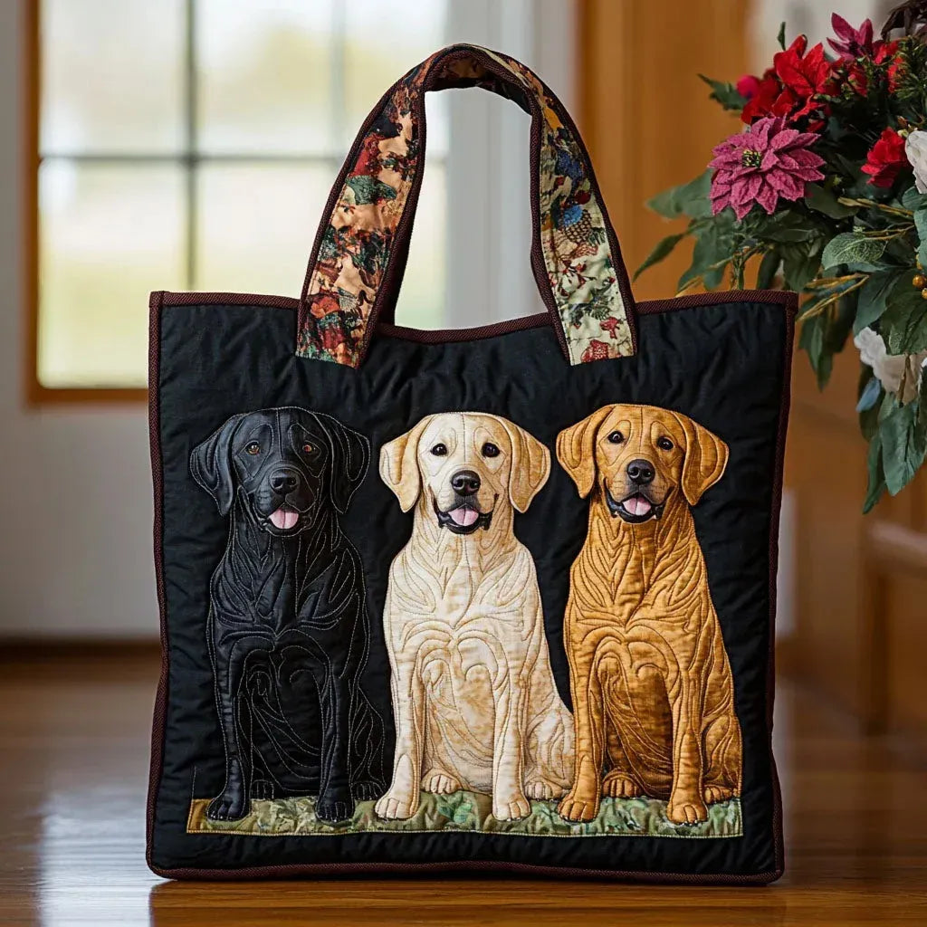 Vintage-Tasche „Drei Labradore" — Hundefamilie