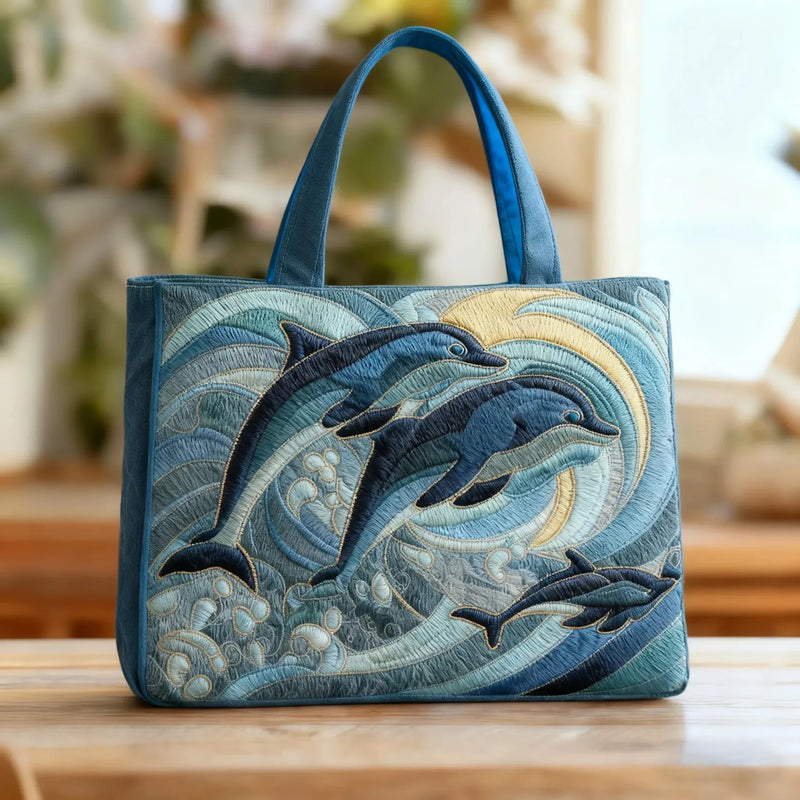 Handgefertigte Tasche - Ozean-Delfin