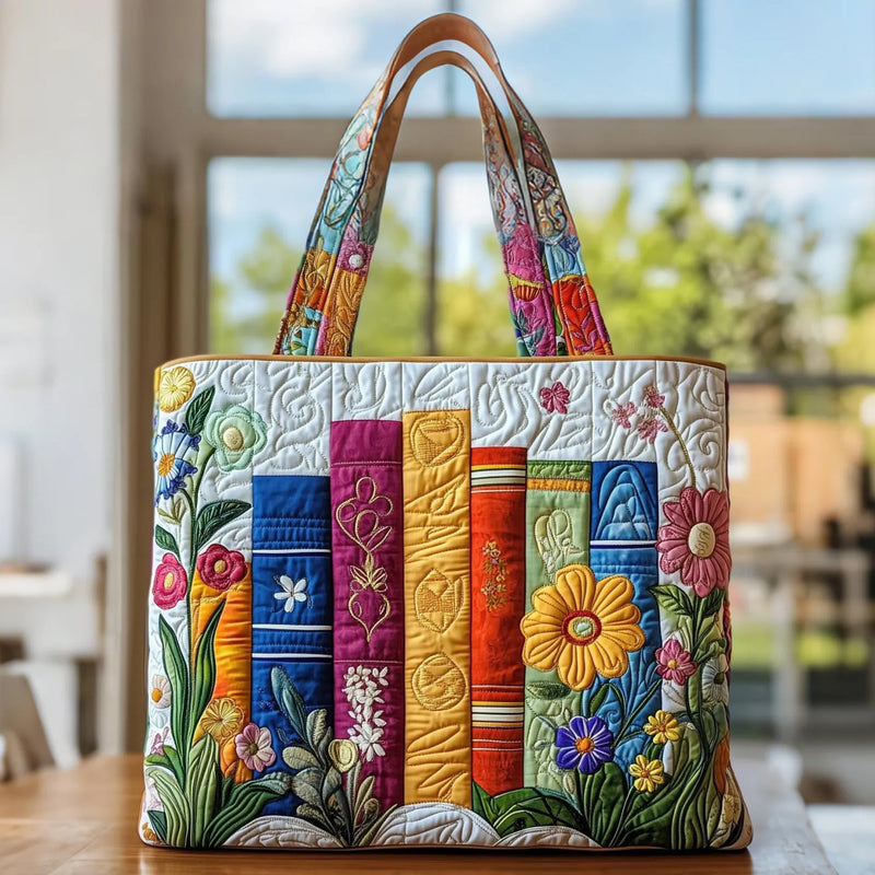 Handgefertigte Tasche - Florale Bibliothek