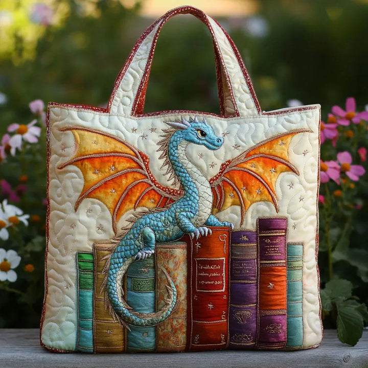 Gepolsterte Tasche - Smaragdgrüner Drachenbuchwächter