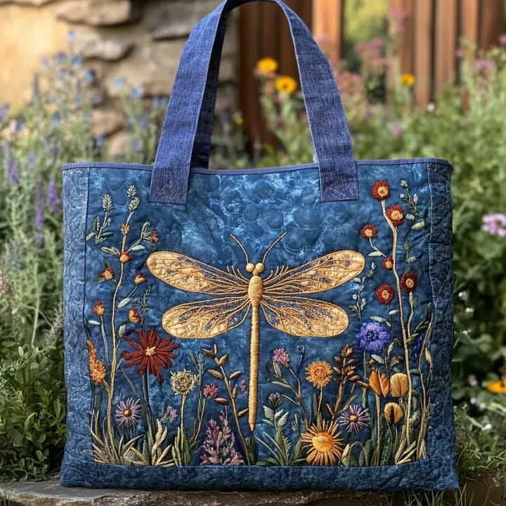 Gepolsterte Tasche - Goldene Libelle