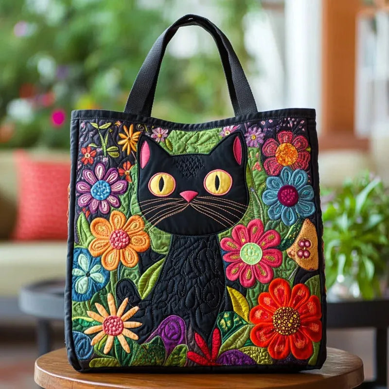 Gepolsterte Tasche - Verzauberte schwarze Katze