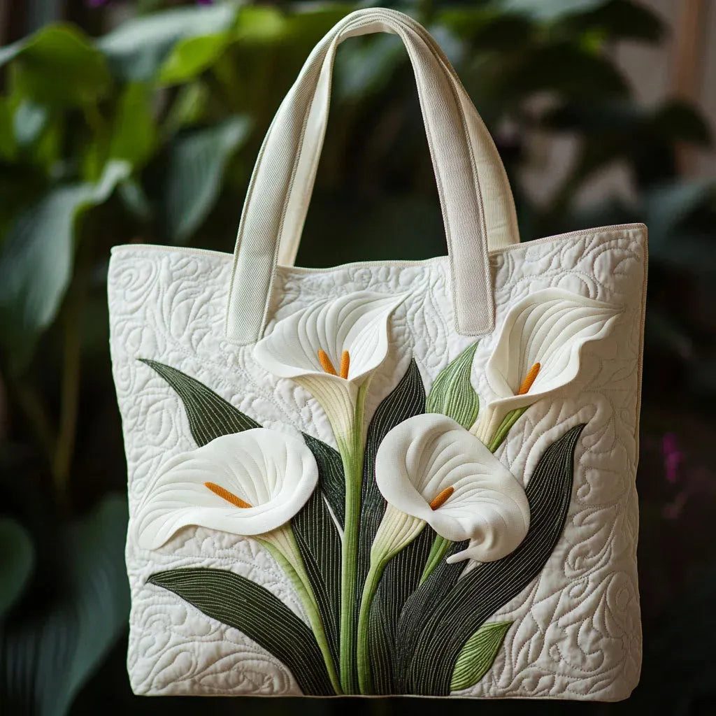 Gepolsterte Artisan-Tasche - Weiße Lilien