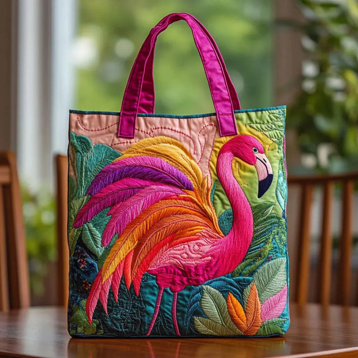 Gepolsterte Tragetasche - Regenbogen-Flamingo