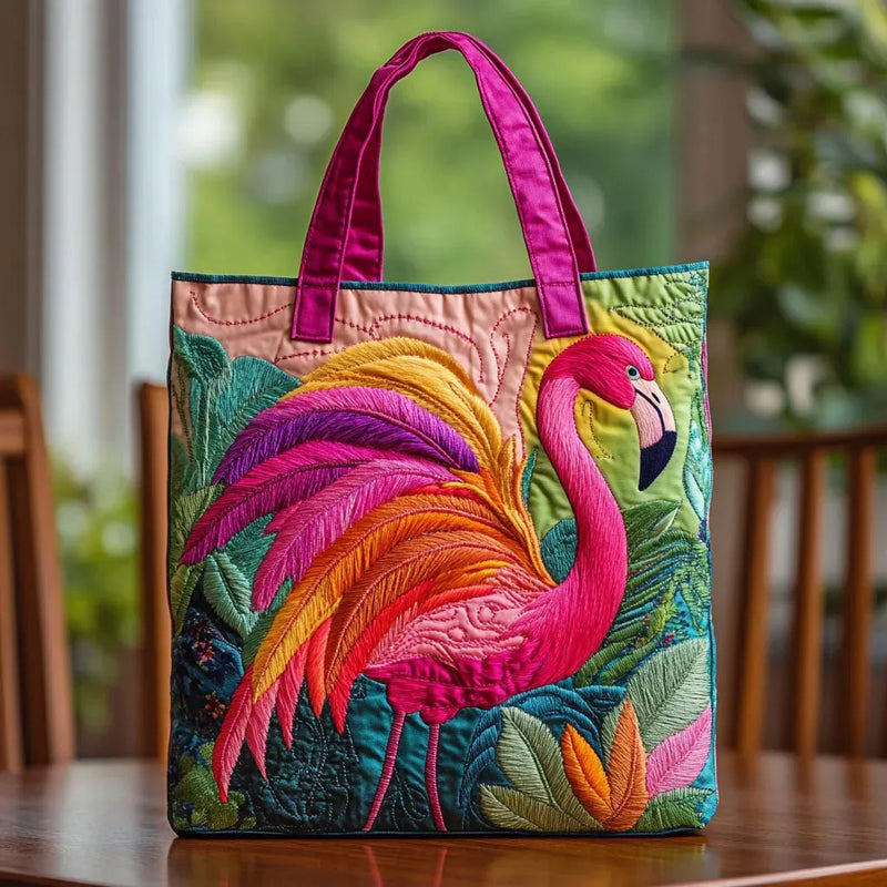 Gepolsterte Tragetasche - Regenbogen-Flamingo