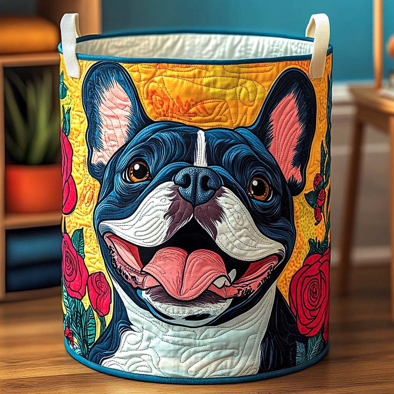 Bloomy Frenchie Smile Wäschekorb