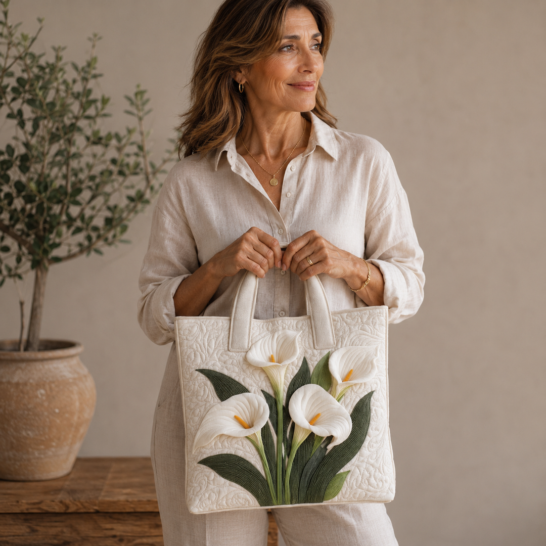 Handgemachte Tasche | Weiße Lilien