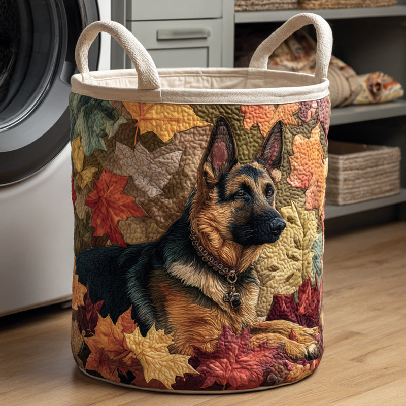 Laubhaufen Deutscher Schäferhund Wäschekorb