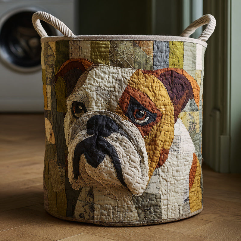 Rustikaler Bulldog Wäschekorb