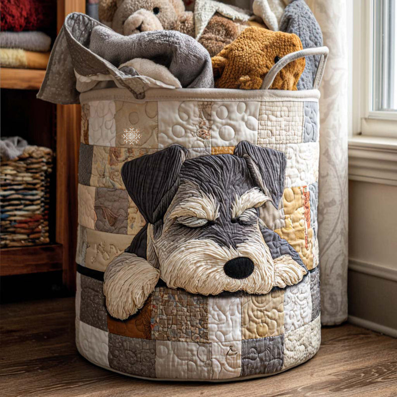 Schlummernder Schnauzer Wäschekorb