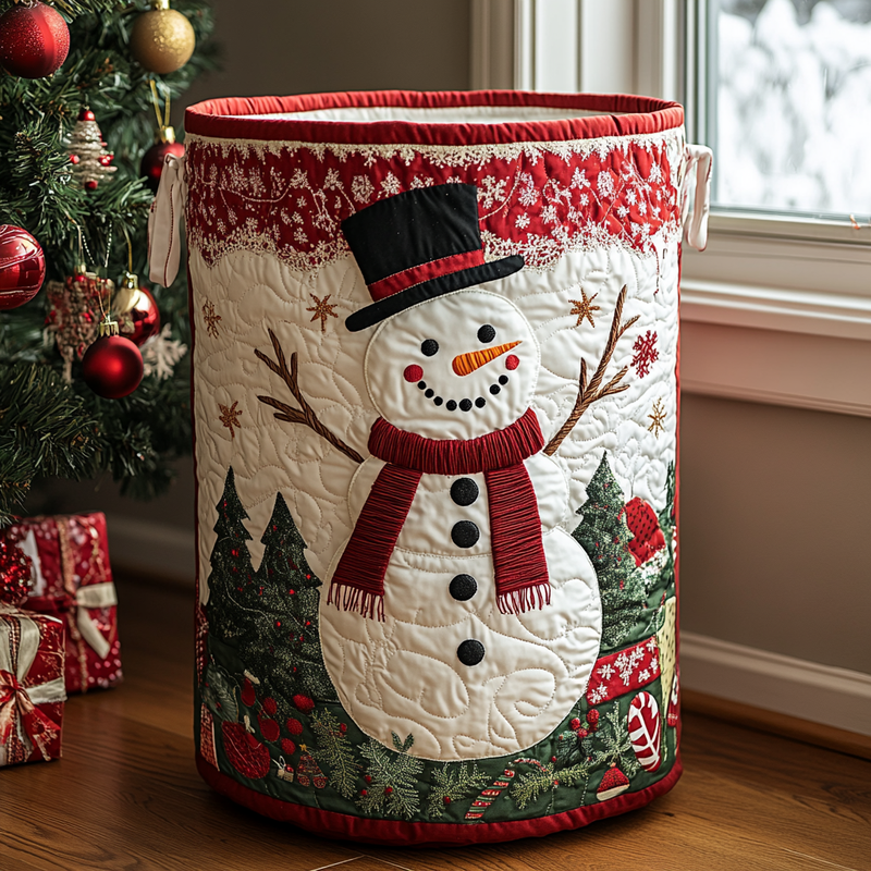 Schneemann Freude Wäschekorb