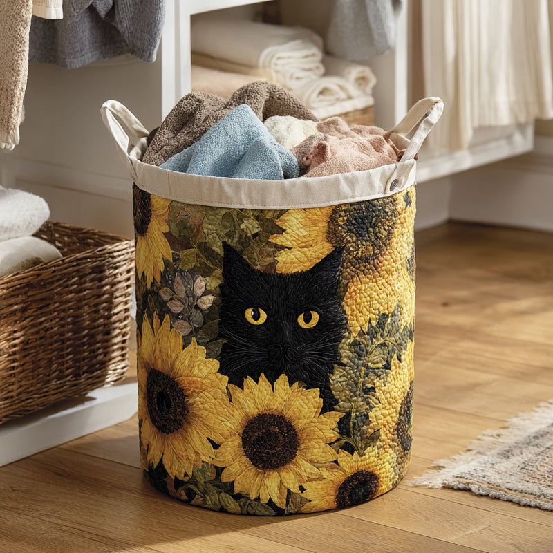 Sonnenblume Schwarze Katze Wäschekorb