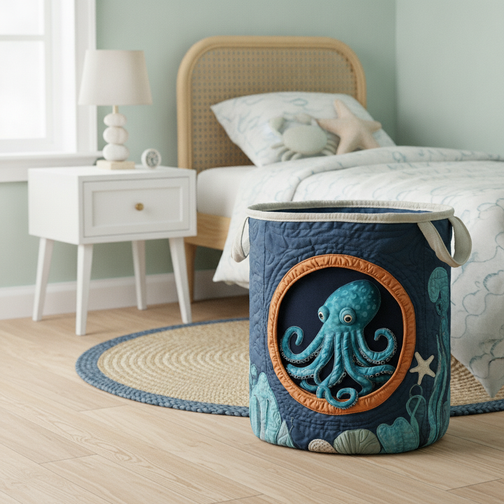 Versteckter Oktopus Wäschekorb
