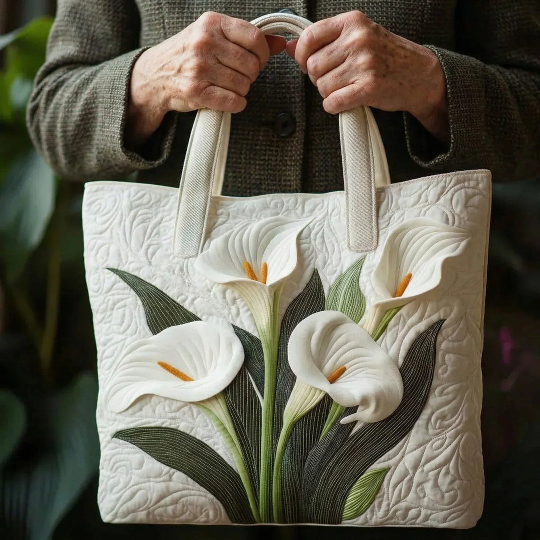 Gepolsterte Artisan-Tasche - Weiße Lilien