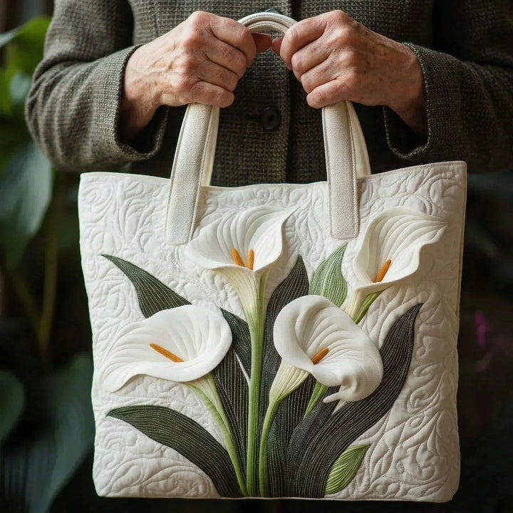 Gepolsterte Artisan-Tasche - Weiße Lilien