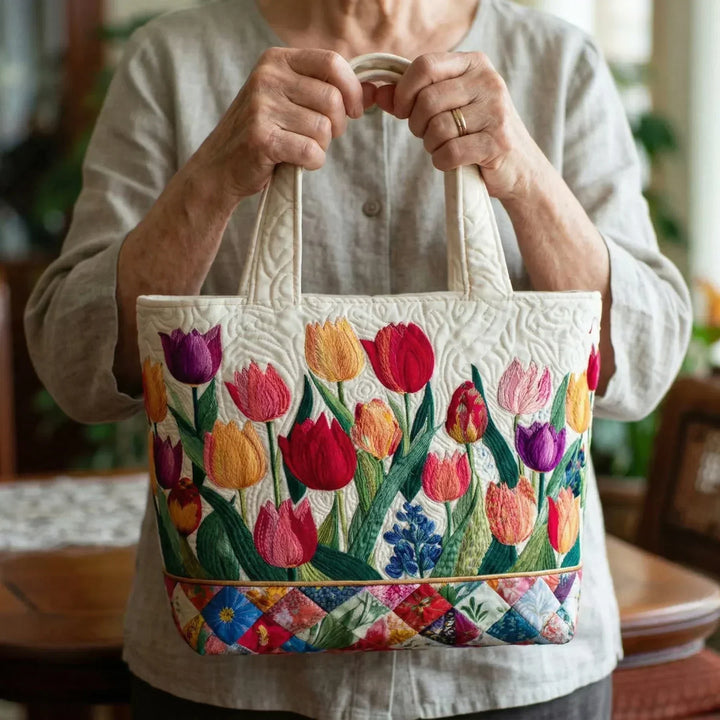 Vintage-Tasche „Tulpen aus dem Garten“ — Frühling