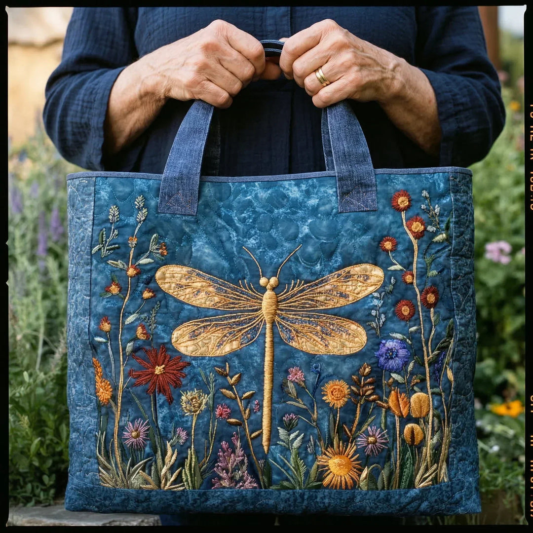 Gepolsterte Tasche - Goldene Libelle