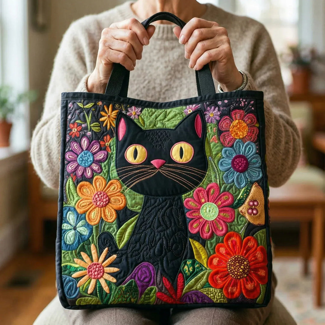 Gepolsterte Tasche - Verzauberte schwarze Katze