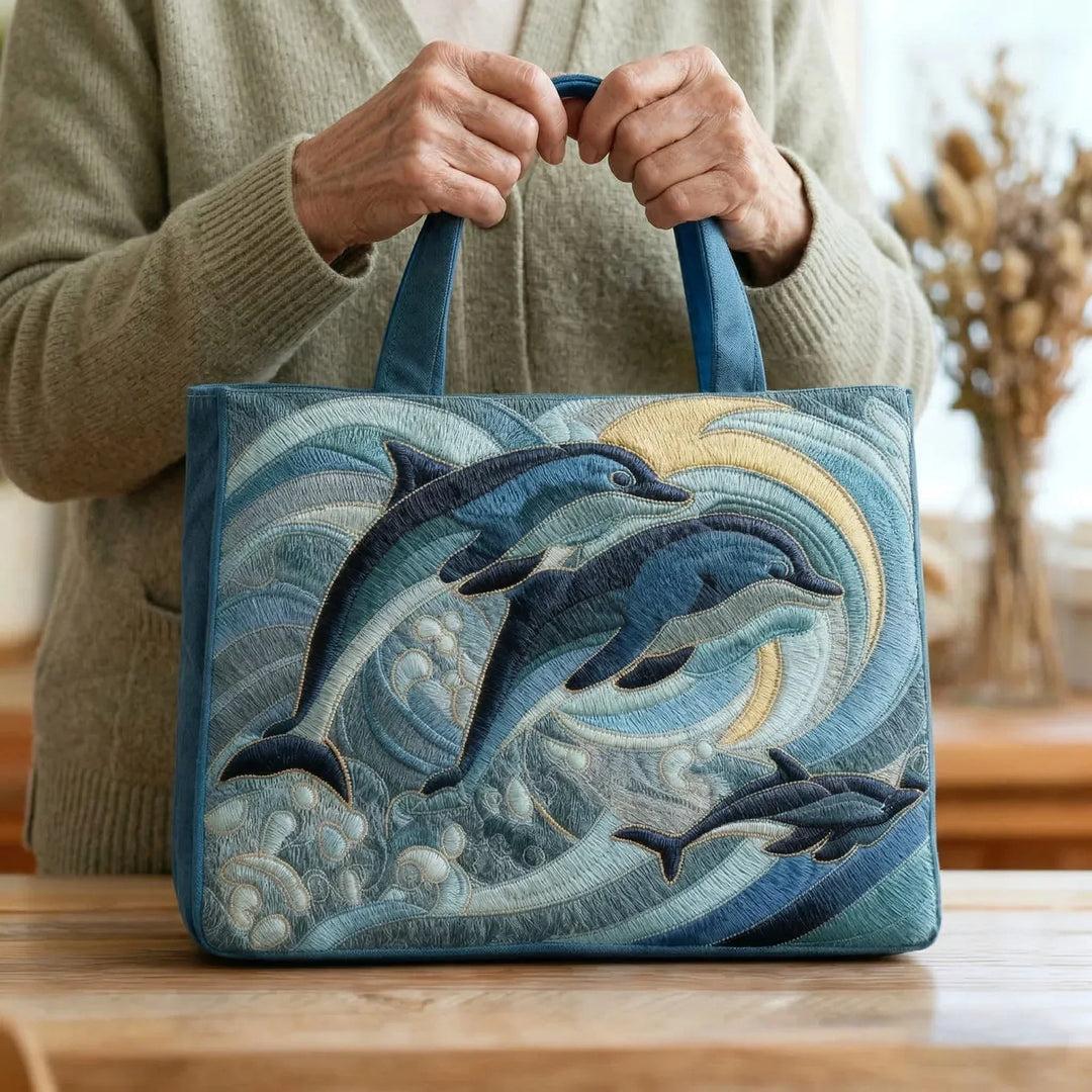 Handgefertigte Tasche - Ozean-Delfin
