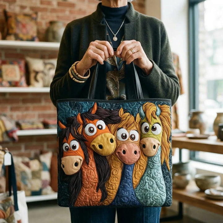 Handgefertigte Tasche - Verspielte Ponys