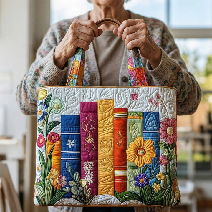Handgefertigte Tasche - Florale Bibliothek